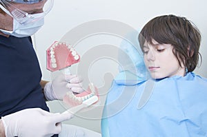 Boy during a dental visit