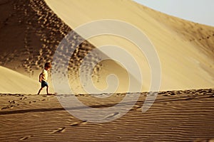 Boy in a desert