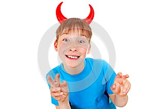 Boy with Devil Horns