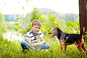 Boy and dog