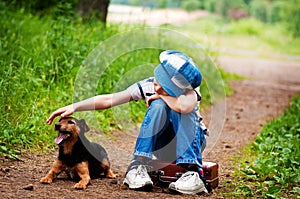 Boy and dog