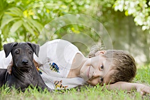 Boy with dog