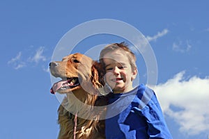 Boy and Dog in Sky