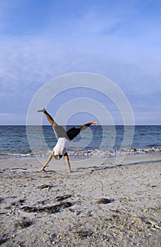 Boy doing acrobatics