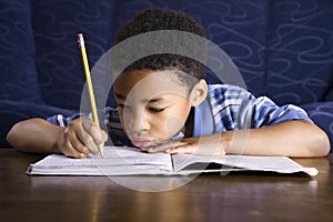 Boy Doing Homework photo