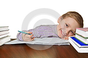 Boy doing homework