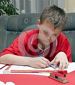 Boy doing homework