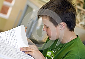 Boy doing homework