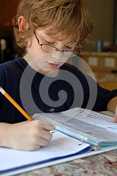 Boy doing homework