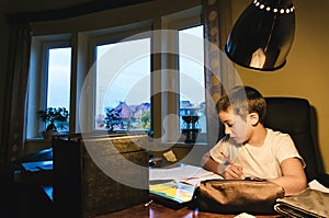 Boy doing homework