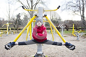 Boy doing sport in the park