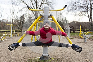 Boy doing sport in the park