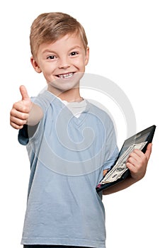 Boy with dollars