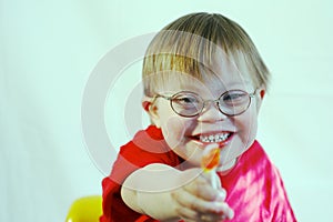 Boy with Downs Syndrome photo