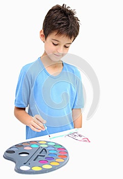 A boy drawing