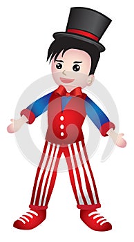 Boy Dressed as Magician Vector Cartoon