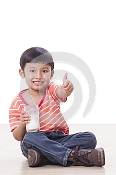 Boy drinking milk