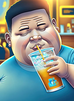 Boy drinking a soda
