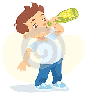 Boy drinking soft drink