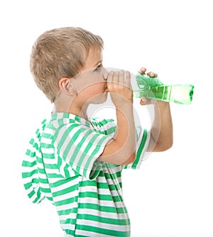 Boy drinking water