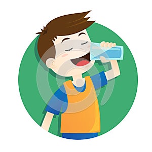 Boy drinking water