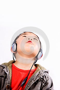 Boy with earphone photo