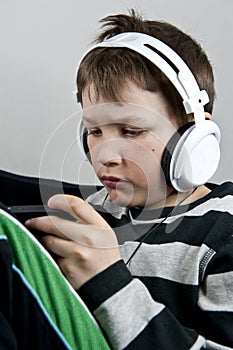 Boy with earphones