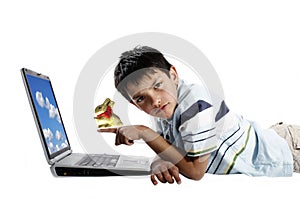 Boy with an easter bunny