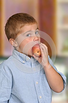 Boy Eating Apple