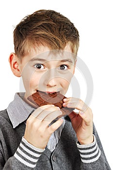 Boy Eating A chocolate bar