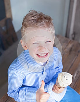 Boy eating ice-cream