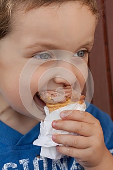 Boy eating an icecream