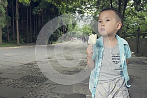 Boy eating icecream