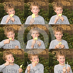 Boy eating IceLolly
