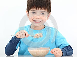 Boy Eating Oatmeal