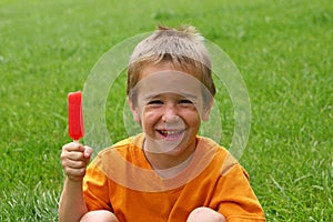 Boy Eating Popsicle