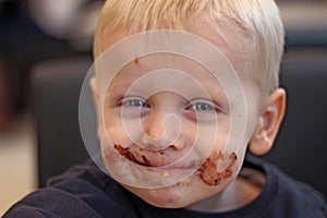 Boy enjoying chocolate