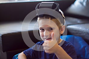 Boy experiencing virtual reality