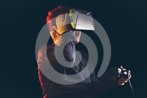 Boy experiencing virtual reality