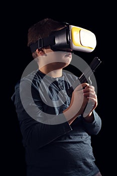 Boy experiencing virtual reality