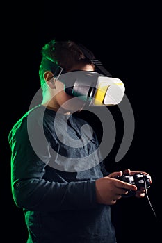 Boy experiencing virtual reality