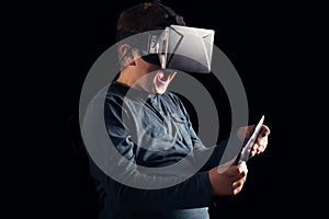 Boy experiencing virtual reality