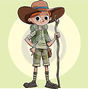 Boy explorer ready for expedition