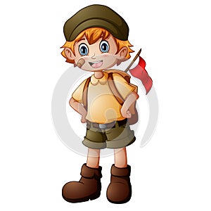 Boy explorer with scout uniform
