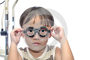 Boy eye examination photo