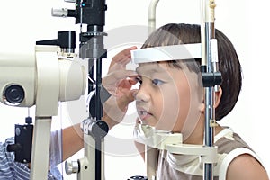 Boy eye examination