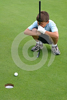 Boy Eyeballs Gimme Golf Putt photo