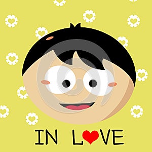 Boy falling in love cartoon
