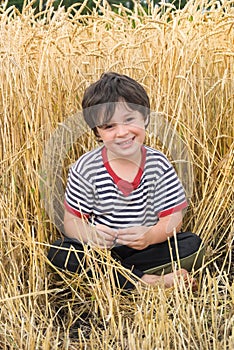 The boy on field