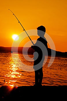 Boy fishing